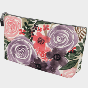Purple Floral Makeup Bag