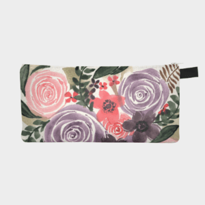Purple Floral Pencil Case