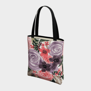 Purple Floral Tote